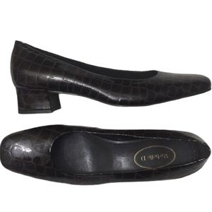 Michelle D Shoes Brown Leather Animal Print